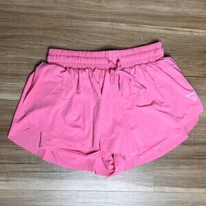 LUOGONZI Women's 2 in 1 Flowy Running Pink Shorts Size S